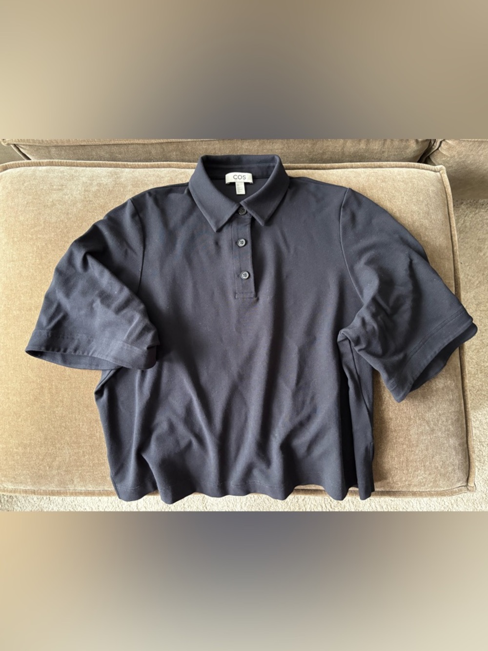 COS Black Short-Sleeve Polo